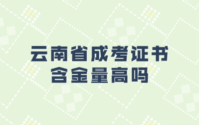 云南省成考证书含金量高吗