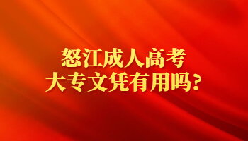 怒江成人高考大专文凭有用吗?