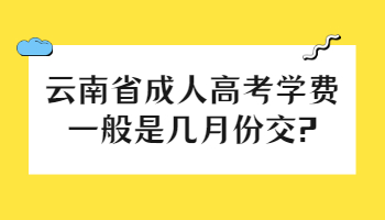 云南省成人高考学费