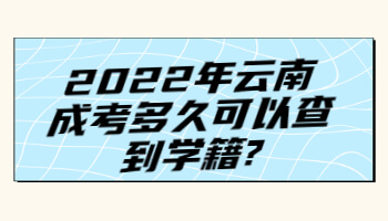 云南成考多久可以查到学籍