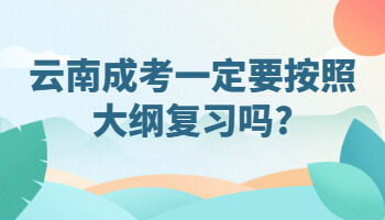 云南成考一定要按照大纲复习吗