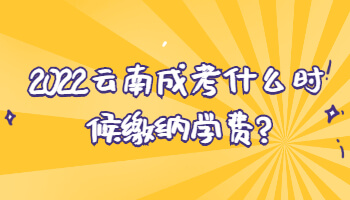 2022云南成考什么时候缴纳学费