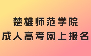 2024年楚雄师范学院成人高考网上报名入口