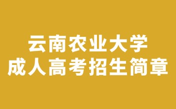 2024年云南农业大学成人高考招生简章