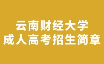 2024年云南财经大学成人高考招生简章