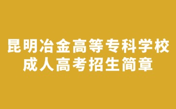 2024年昆明冶金高等专科学校成人高考招生简章