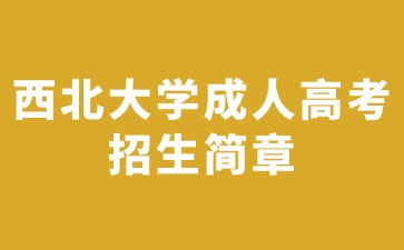 2024年西北大学成人高考招生简章